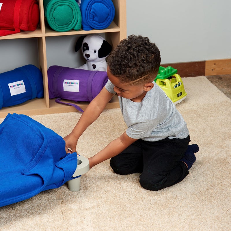 Rollee Pollee Nap Sac Roll-Up Toddler Blanket with Attached Pillow â€“ Soft Fleece Preschool Nap Mat for Daycare or Travel â€“ Machine Washable â€“ Green - Image 5
